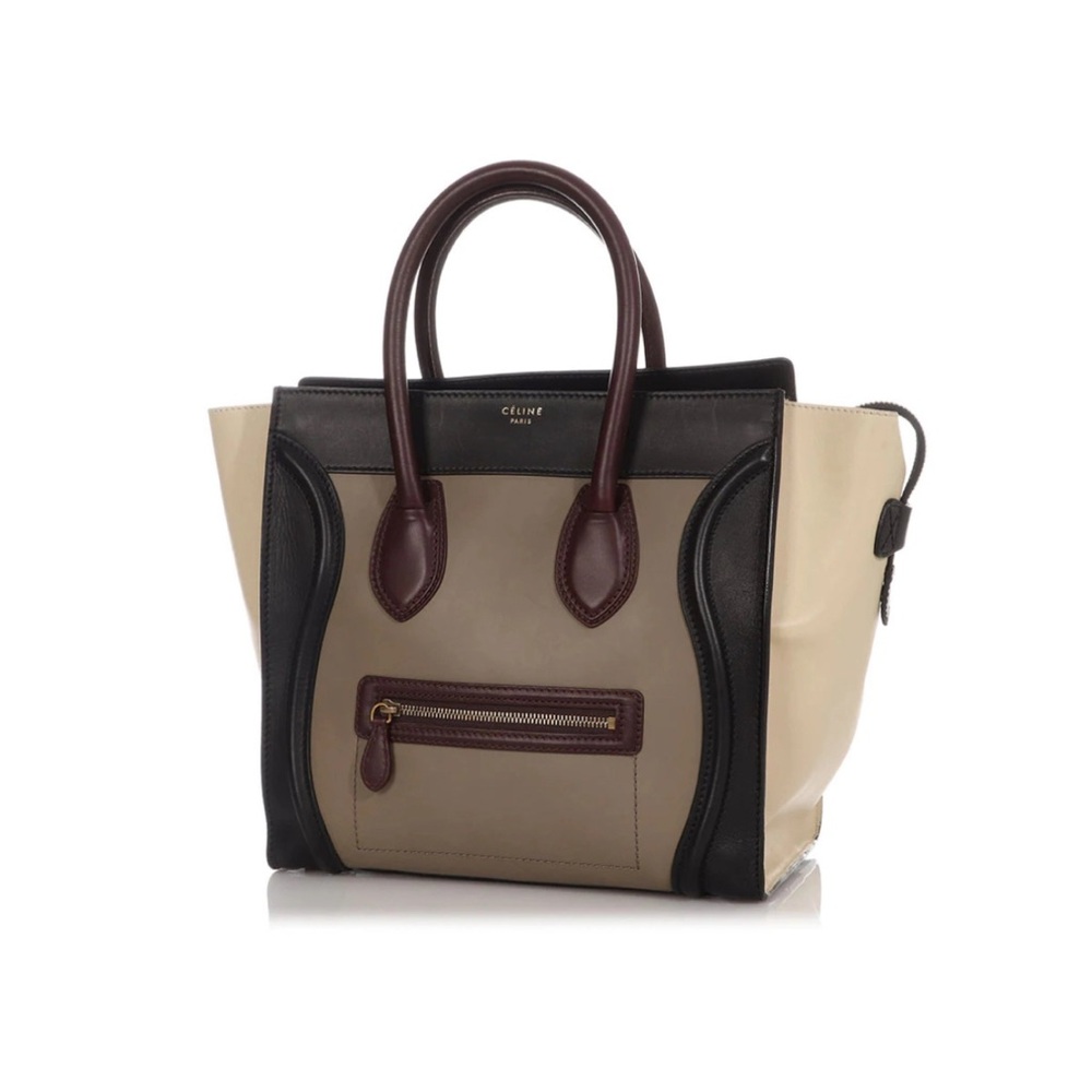 Celine multicolor medium luggage tote.  4.75 inch drop handles.